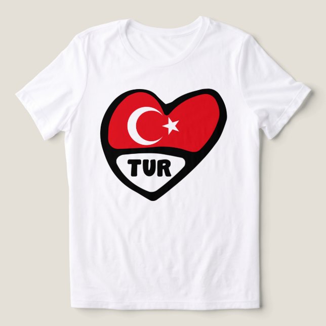 Türkei TUR Ländercode Tri-Blend Shirt (Design Vorderseite)