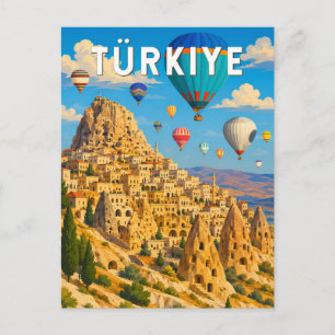 Türkei Türkei Illustration Reise Kunst Vintage Postkarte