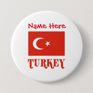 Türkei Türkische Flagge Rot Personalisierung  Button