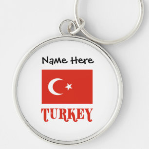 Türkei Türkische Flagge Schwarz Personalisierung Schlüsselanhänger