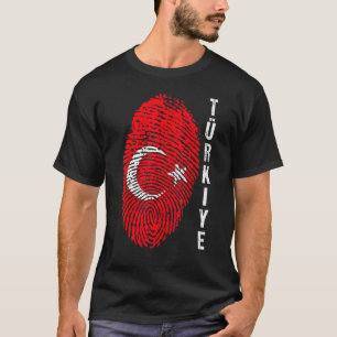 Türkei Turkiye National Flag Fingerprint Bayragi H T-Shirt