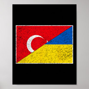 Türkei Ukraine-Flagge Türkei türkisch ukrainisch N Poster