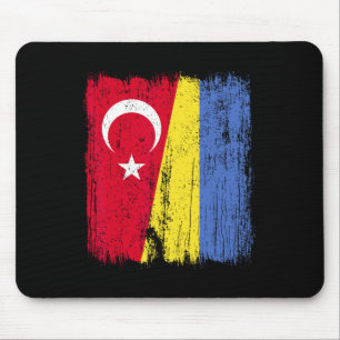 Türkei Ukraine Halbflagge Türkisch Ukrainisches Er Mousepad