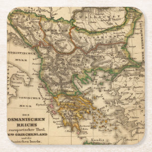 Türkei- und Griechenland-Karte Rechteckiger Pappuntersetzer