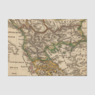 Türkei- und Griechenland-Karte Seidenpapier