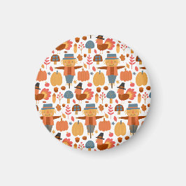 Türkei und Scarecrow Erntedank Pattern Magnet