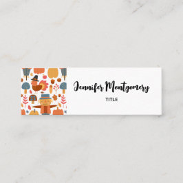 Türkei und Scarecrow Erntedank Pattern Mini Visitenkarte