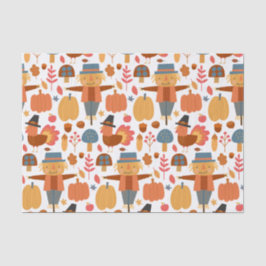 Türkei und Scarecrow Erntedank Pattern Seidenpapier