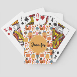 Türkei und Scarecrow Erntedank Pattern Spielkarten