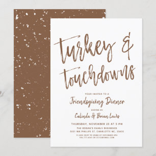 Türkei und Touchdown   Friendsgiving Party Brown Einladung
