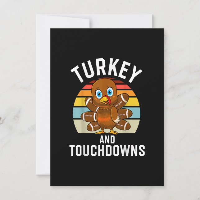 Türkei und Touchdowns Erntedank Fußball Männer Wo Einladung (Vorderseite)