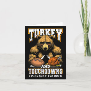 Türkei und Touchdowns Funny Erntedank Hunger sein Karte