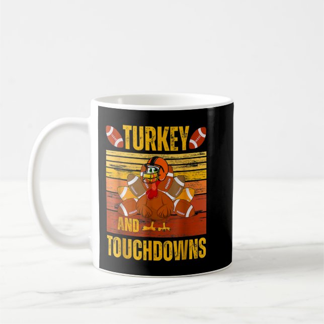 Türkei und Touchdowns Fußball Erntedank Männer Wo Kaffeetasse (Links)