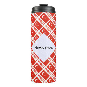 Türkei und türkische Flagge gekachelt personalisie Thermosbecher