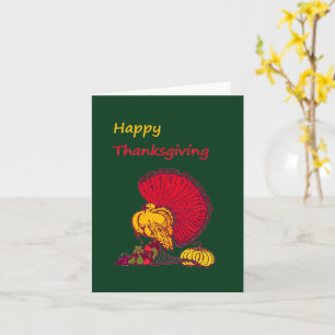 Türkei und Veggies glücklich Thanksgiving grün Karte