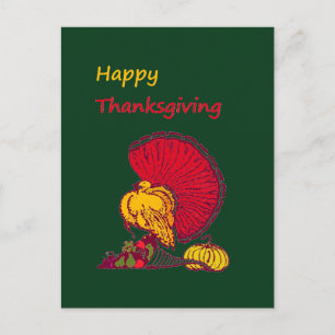 Türkei und Veggies glücklich Thanksgiving grün Postkarte