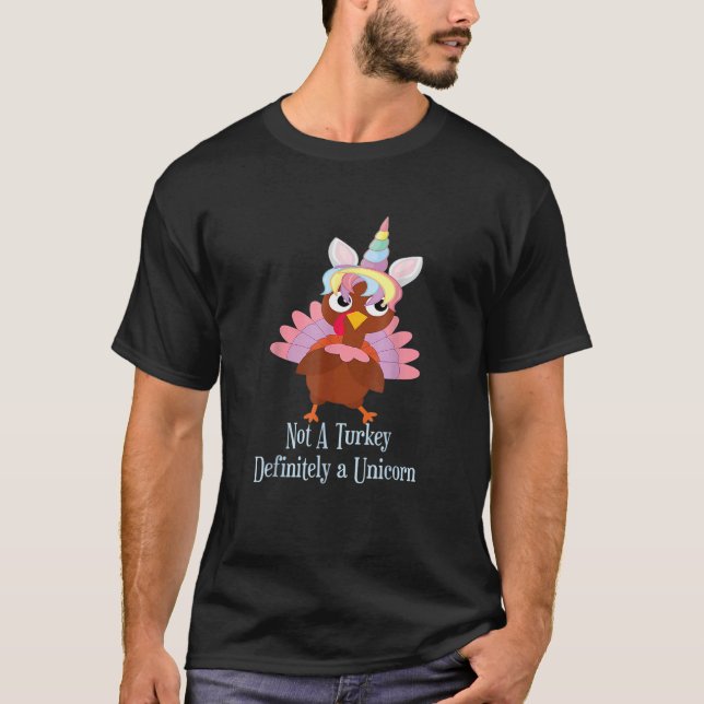 Türkei verkleidet Unicorn-Erntedank T-Shirt (Vorderseite)