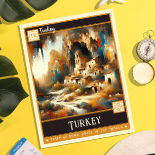 Türkei   Vintage-Malerei Postkarte