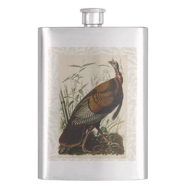 Türkei Wild Audubon Bird Painting Flachmann (Vorderseite)