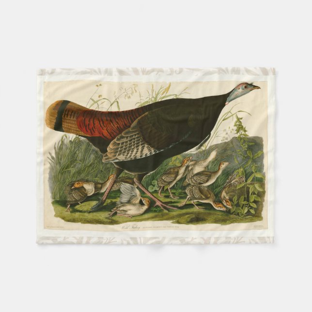 Türkei Wild Audubon Bird Painting Fleecedecke (Vorderseite (Horizontal))
