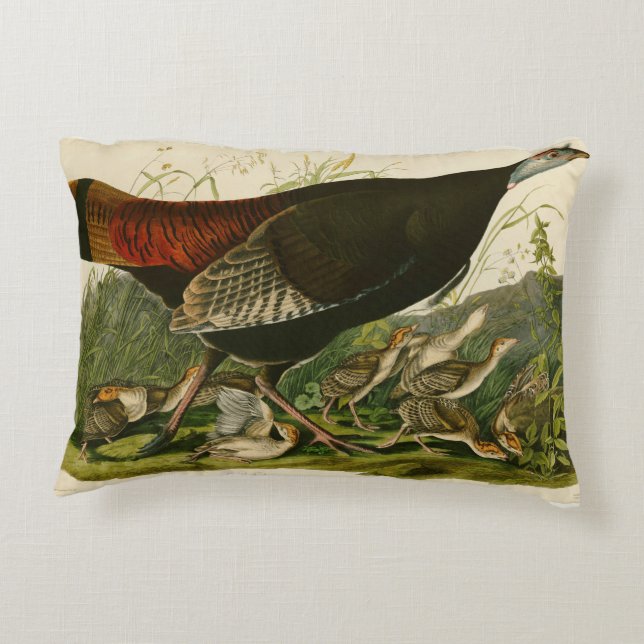 Türkei Wild Audubon Bird Painting Zierkissen (Rückseite)