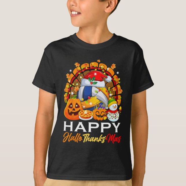 Türkei Witz Volleyball Ball Xmas Lights Hallothan T-Shirt (Vorderseite)