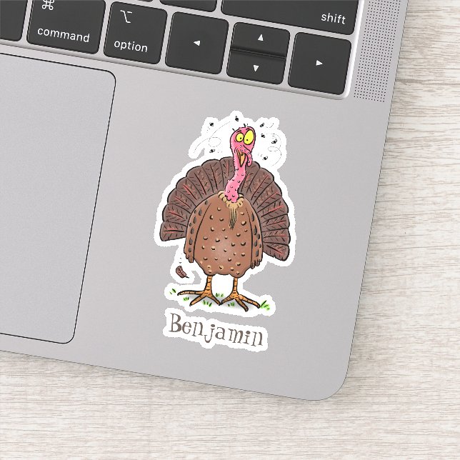 Türkei Witziger Bauernvogel mit Cartoon Aufkleber (Detail)