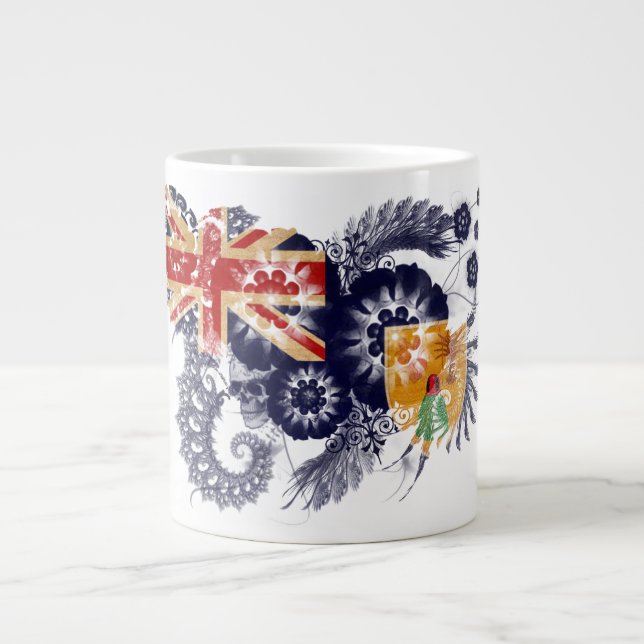 Türken und Caicos-Flagge Jumbo-Tasse (Vorderseite)