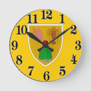 Türken und Caicos-Wappen Runde Wanduhr