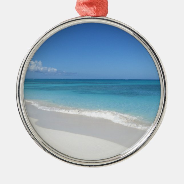 Türken und Caicostraumstrand Silbernes Ornament (Vorne)
