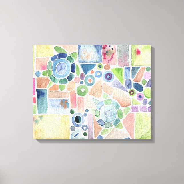 Türkenteibecken Aquarellmalerei auf Leinwand (Vorderseite)