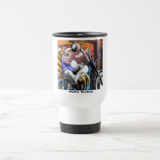 Turkey Biker Funny Reisebecher (Mittel)