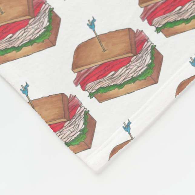 Turkey Club Sandwich Restaurant Diner Feinschmecke Fleecedecke (Ecke)