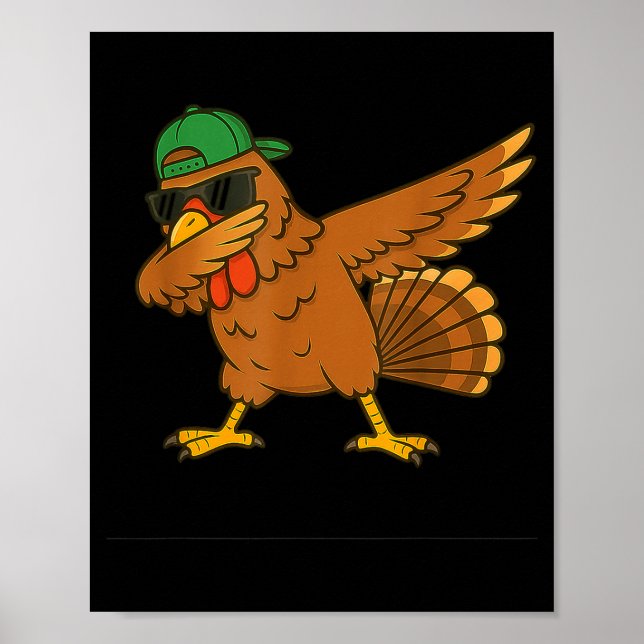Turkey Dab Meme Animal Dance Funny For Men Women K Poster (Vorne)