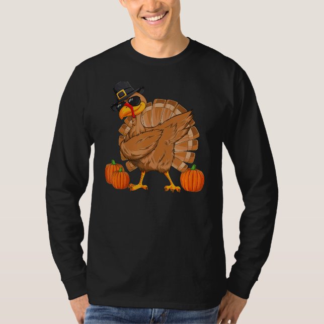 Turkey Dabbing Thanksgiving Day Dab Fall Pumpkin T-Shirt (Vorderseite)