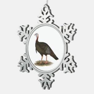 Turkey: Eastern Wild Tom Schneeflocken Zinn-Ornament