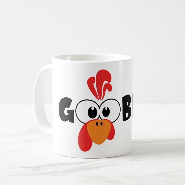 Turkey Face Gobble Coffee Mug Kaffeetasse (Vorderseite Links)