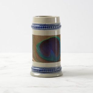 Turkey Feather Gray / Blue 22 oz Stein Bierglas