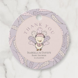 Turkey & Feathers Fall Girl Babydusche Vielen Dank Geschenkanhänger