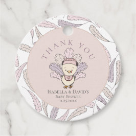Turkey & Feathers Fall Girl Babydusche Vielen Dank Geschenkanhänger