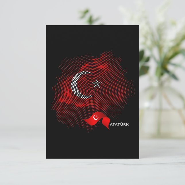 Turkey flag dankeskarte (Stehend Vorderseite)