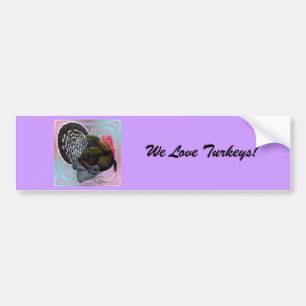 Turkey Floral Bronze Tom Autoaufkleber