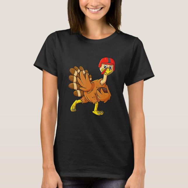Turkey Football Player Thanksgiving 2022 Boys Girl T-Shirt (Vorderseite)