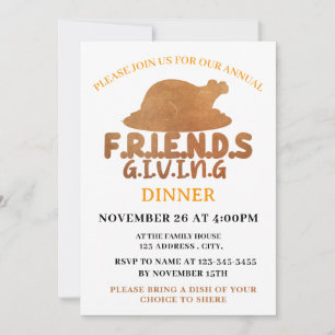 Turkey Friendsgiving Dinner Party Einladung