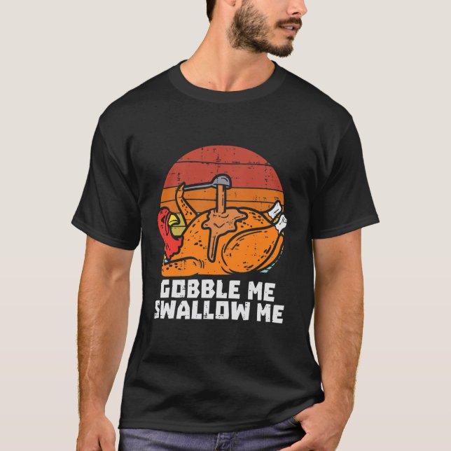 Turkey Gobble Schlucken Me Retro Erntedank Männer T-Shirt (Vorderseite)