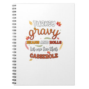 Turkey Gravy Beans Rolls Lass Me See Casserole als Notizblock