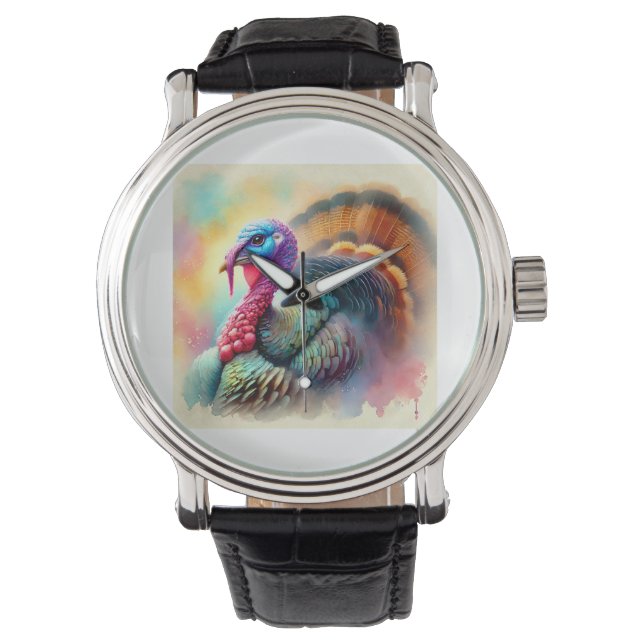 Turkey in Vibrant Harmony 200724AREF110 - Watercol Armbanduhr (Vorderseite)