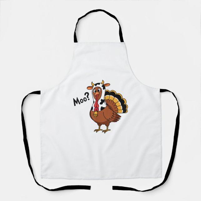 Turkey Moo Cow Funny Erntedank Performance Spri Schürze (Vorderseite)
