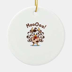 Turkey Moo Cow Kostüm Niedlicher Erntedank Funny T Keramik Ornament