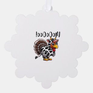 Turkey Moo Funny Erntedank Fake Cow Moo Ornament Karte